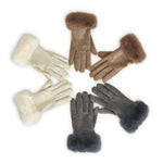 Load image into Gallery viewer, Faux Fur Trimmed Gloves
