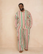 Load image into Gallery viewer, Candy Cane Stripe Mens Long Sleep Set