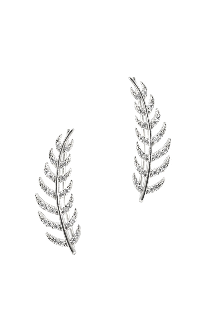 Feather Climber Earrings