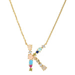 Load image into Gallery viewer, Stone Initial Pendant Necklace
