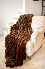 Load image into Gallery viewer, Couture Collection Mahogany Mink Faux Fur Throw