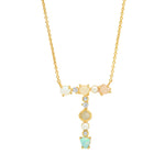 Load image into Gallery viewer, Opal Stone Initial Pendant Necklace
