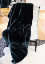 Load image into Gallery viewer, Couture Collection Emerald Green Mink Faux Fur Throw