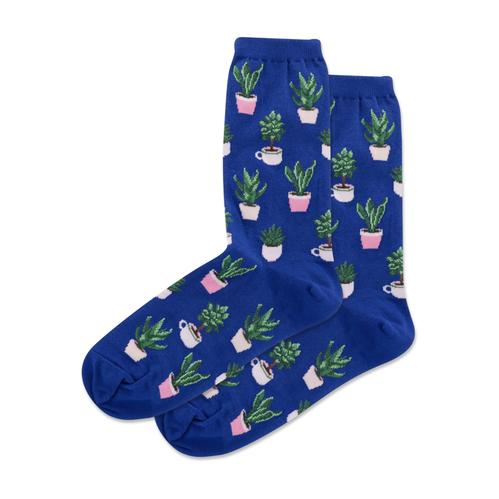 Women's Potted Succulents Crew Socks
