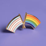 Load image into Gallery viewer, Trans and LGBTQ+ Pride Flag Pin
