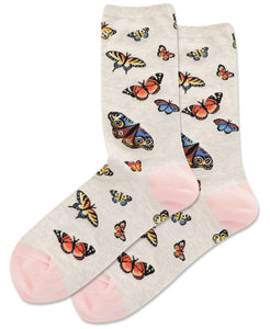 Women's Butterfly Crew Socks