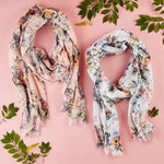Load image into Gallery viewer, Fairytale Birds and Flowers Scarves - Wanderlustre
