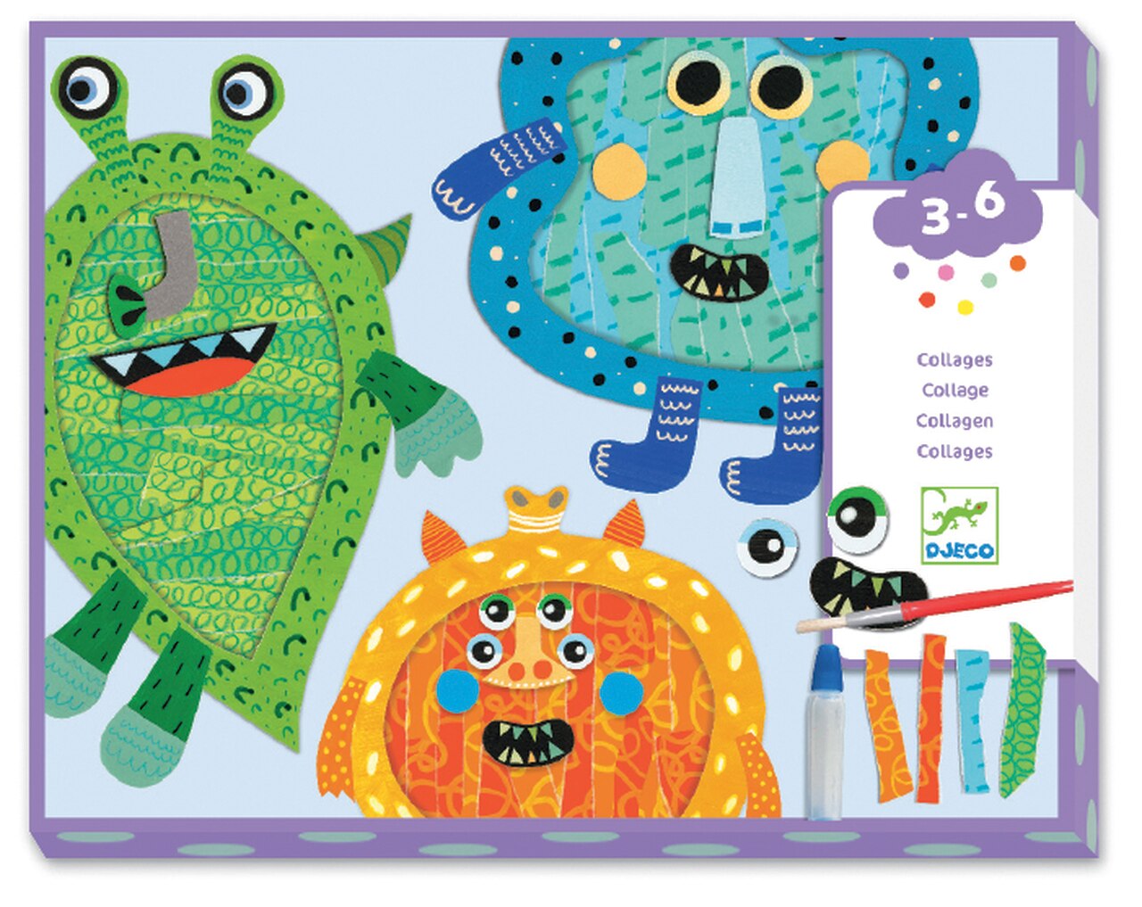 Happy Monsters Collage Kit by Djeco