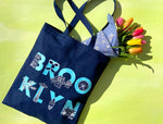 Load image into Gallery viewer, Maptote Brooklyn Font Denim Tote
