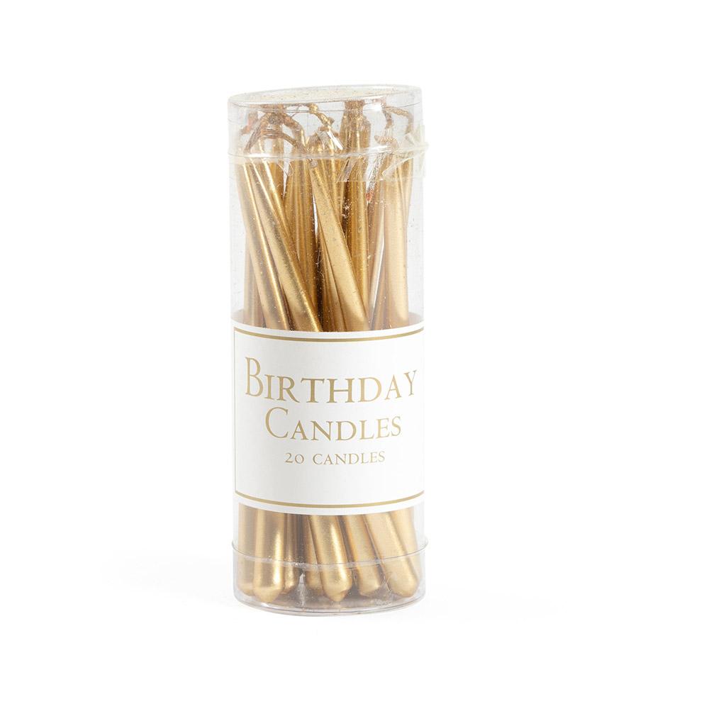 Birthday Candles in Gold (pack of 20 candles)