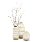 Load image into Gallery viewer, Willow Work White Ceramic Vases
