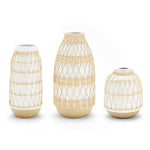 Load image into Gallery viewer, Willow Work White Ceramic Vases
