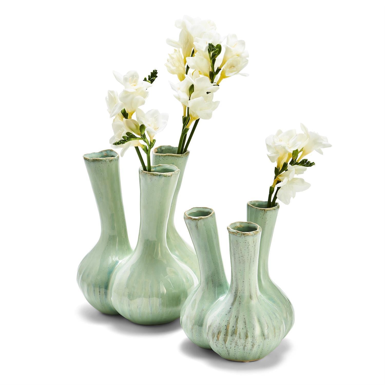 Celadon 3-Stem Vases
