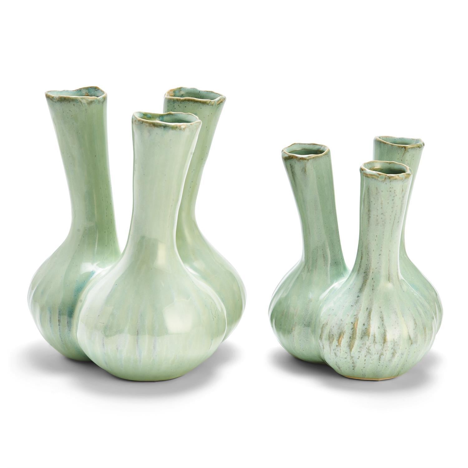 Celadon 3-Stem Vases