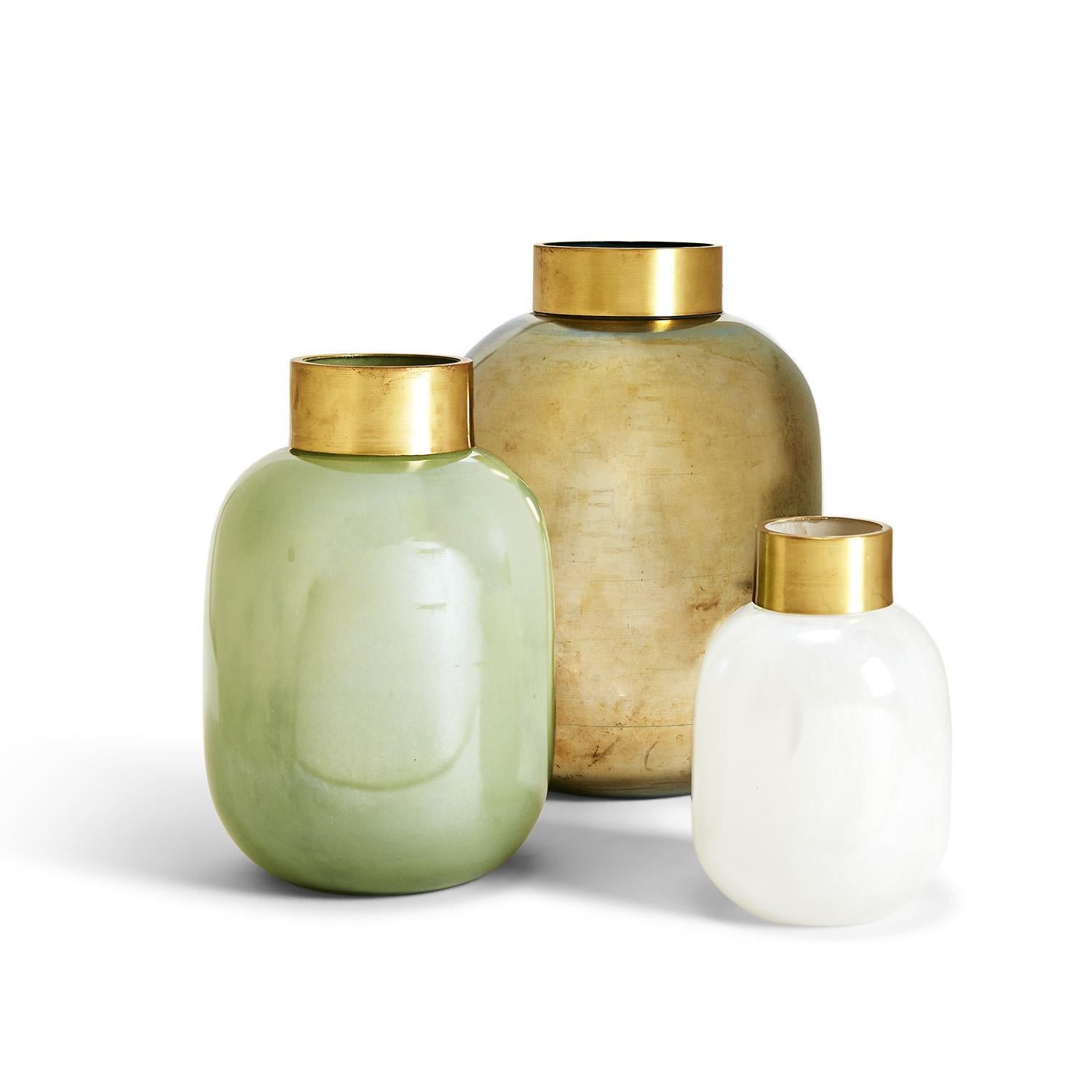 Luxe Vases with Golden Collar