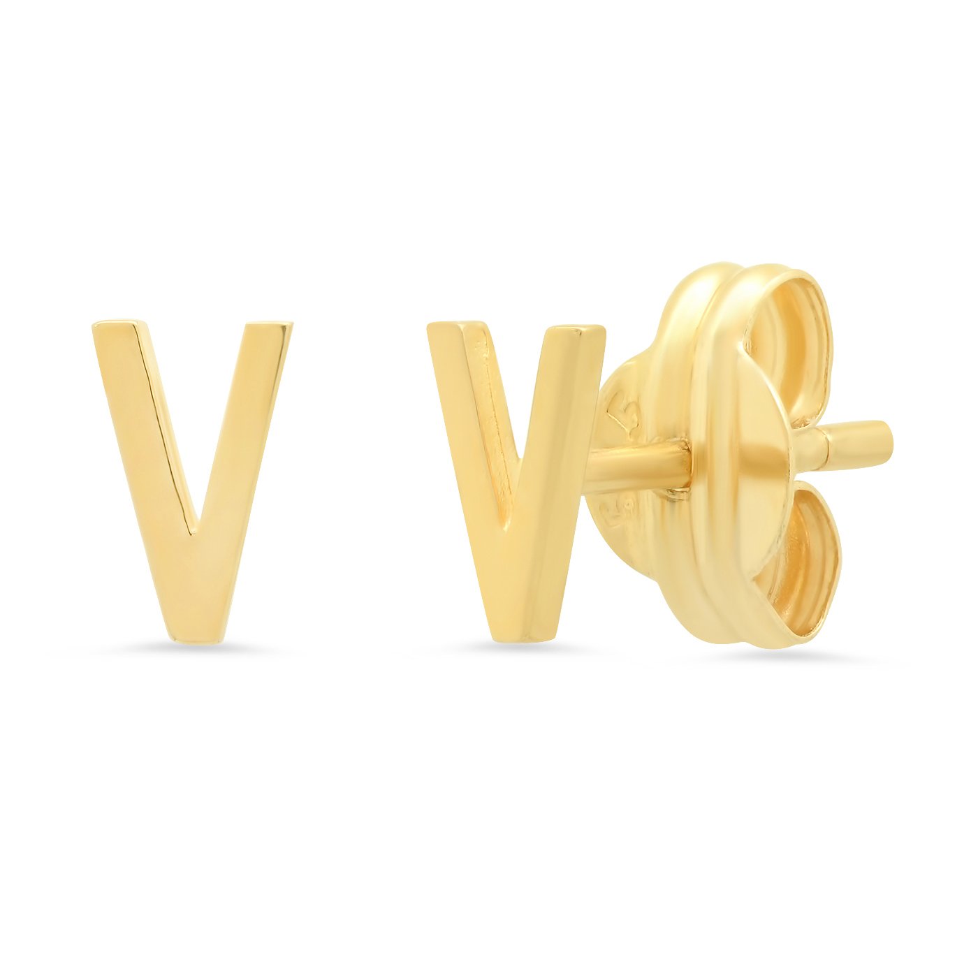 TAI 14K Gold Initial Stud Earrings (sold individually) - Wanderlustre