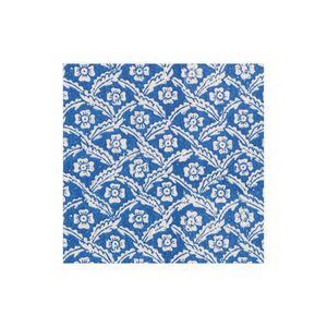 Domino Paper Floral Cross Brace Paper Cocktail Napkins in Blue (pack of 20)