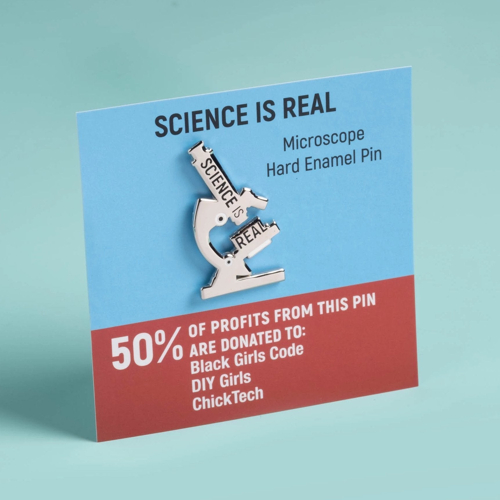Science is Real Microscope Pin - Wanderlustre