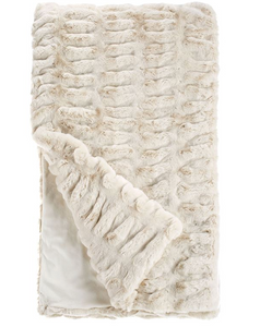 Couture Collection Ivory Mink Faux Fur Throw