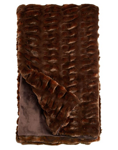 Couture Collection Mahogany Mink Faux Fur Throw