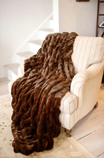 Load image into Gallery viewer, Couture Collection Mahogany Mink Faux Fur Throw
