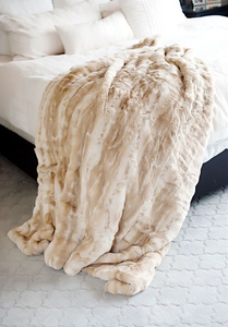 Couture Collection Blonde Mink Faux Fur Throw