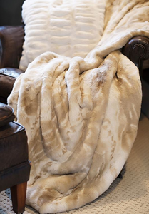 Couture Collection Blonde Mink Faux Fur Throw