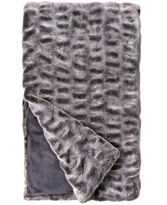 Couture Collection Glacier Grey Mink Faux Fur Throw