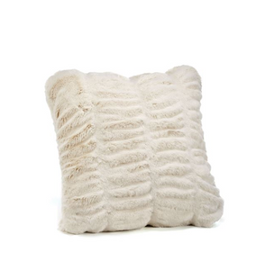 Couture Collection Ivory Mink Faux Fur Pillow