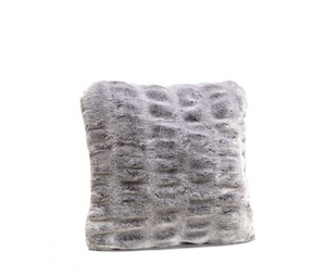 Couture Collection Glacier Grey Mink Faux Fur Pillow