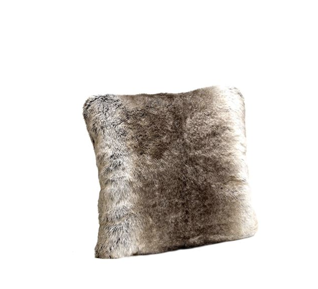 Signature Series Grey Rabbit Faux Fur Pillow