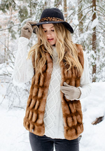 Load image into Gallery viewer, Toffee Mink Couture Faux Fur Hook Vest
