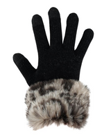 Load image into Gallery viewer, Faux Fur-Trimmed Tech Gloves
