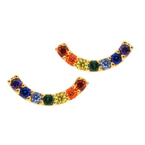 Rainbow Arc Stud Earrings