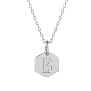 Stella & Ruby Monogram Initial Necklace - Rhodium