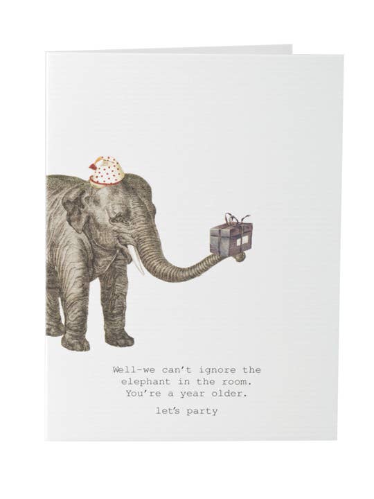 Elephant In The Room Birthday Card