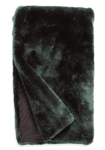 Couture Collection Emerald Green Mink Faux Fur Throw