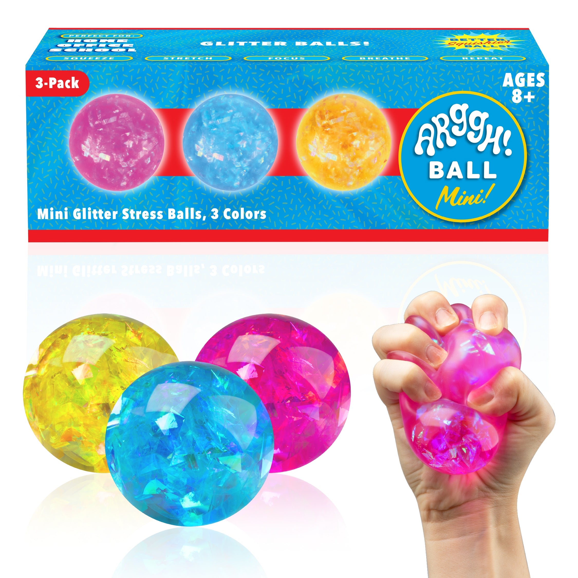 Arggh! Mini Sensory Glitter Stress Balls (pack of 3)