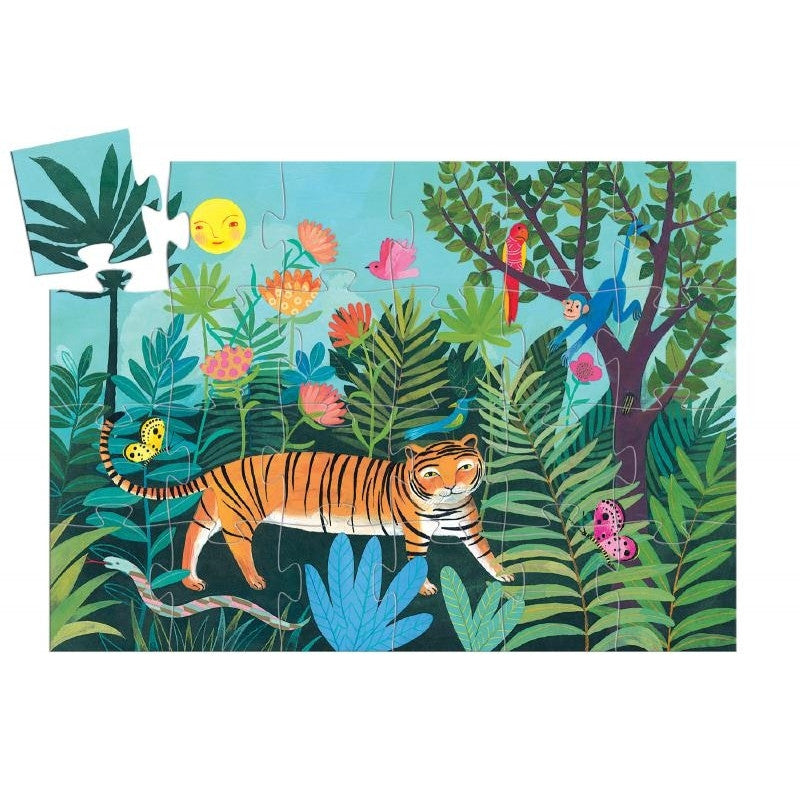 The Tiger's Walk Silhouette Puzzle by Djeco - Wanderlustre