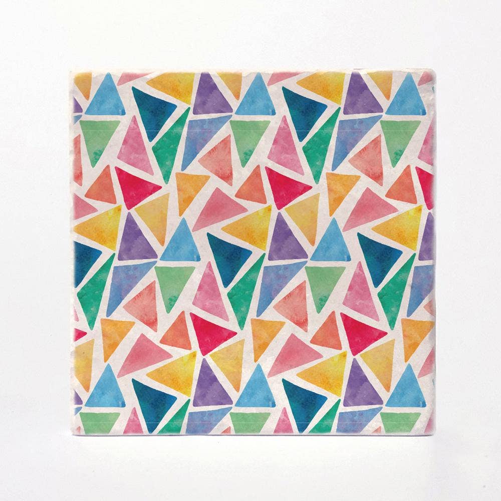 Watercolor Triangles Coaster Tiles - Set of 4 - Wanderlustre