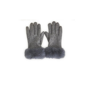 Faux Fur Trimmed Gloves